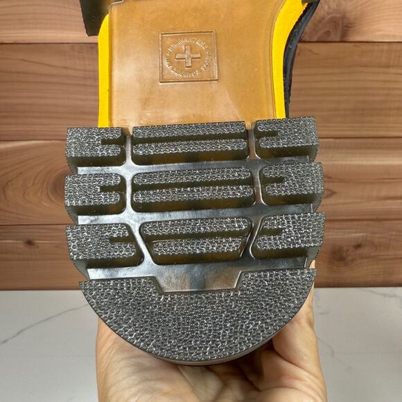 Dr. Martens Audrick Boot Black Leather Yellow Stitch Platform Women's size 8 - Picture 14 of 16